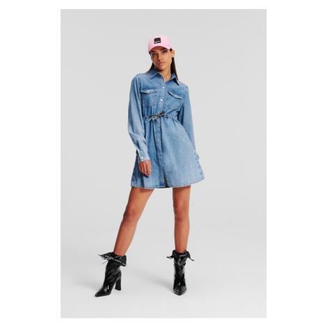 Šaty Karl Lagerfeld Jeans Klj Denim Shirt Dress Mia Blue Stone
