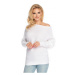 Štýlový biely sveter s rozšírenými rukávmi