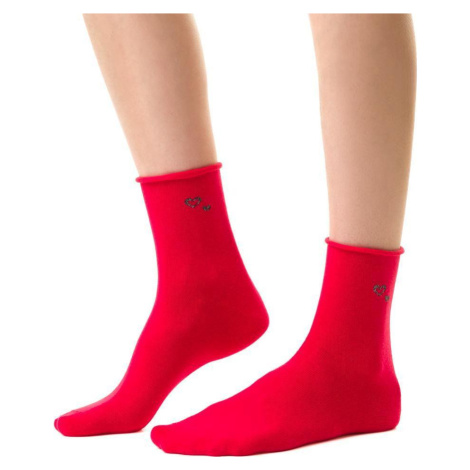 Červené dámske ponožky Art.099 DP968, RED Steven