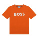 Detské bavlnené tričko BOSS oranžová farba, s potlačou