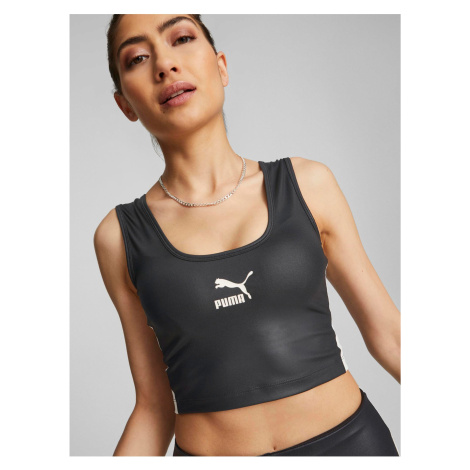 Čierny športový crop top Puma