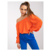 Orange short blouse with exposed shoulders by Nineli