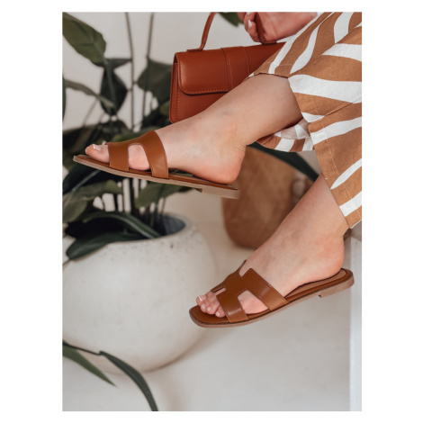 Dámske klapky KLASSINO kamelové DStreet