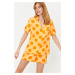 Trendyol Yellow Multicolored Polka Dot Viscose Woven Pajama Set