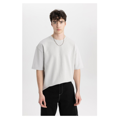 DEFACTO Oversize Fit Crew Neck Short Sleeve Basic Heavy Fabric T-Shirt