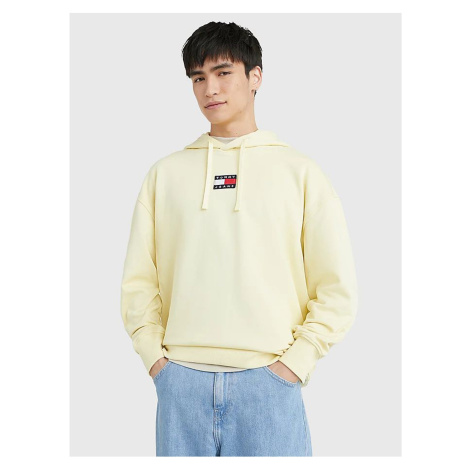 Light Yellow Mens Hoodie Tommy Jeans - Men Tommy Hilfiger