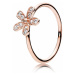 Pandora Bronzový prsteň s trblietavou kvetinou 180932CZ mm