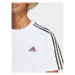 Adidas Tričko Essentials Single Jersey 3-Stripes T-Shirt IC9343 Biela Regular Fit