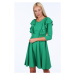 Zelené krátke dámske šaty s volánmi