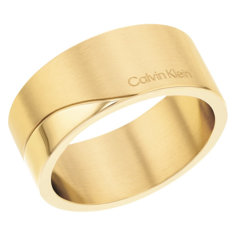 Calvin Klein Elegantný pozlátený prsteň z ocele Minimal 35000199 54 mm