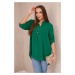 Blouse with a longer back green