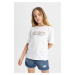 DEFACTO Girl Relax Fit Printed Short Sleeve T-Shirt