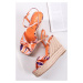 Fialovo-oranžové platformové sandále 1-28063