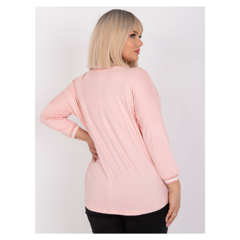 Light pink asymmetrical blouse Marianna plus sizes