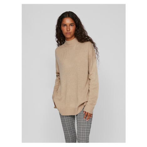 Beige womens oversize sweater VILA Reggie - Women
