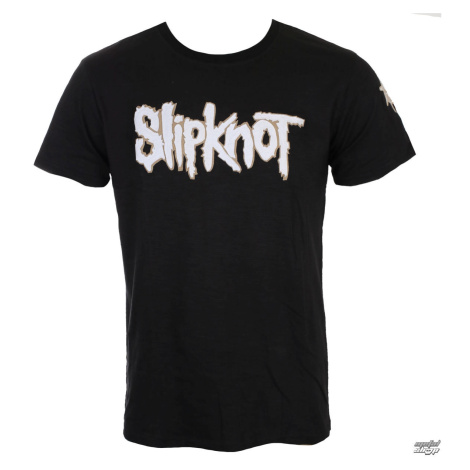 Tričko metal ROCK OFF Slipknot Logo & Star Applique Slub Čierna