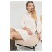 Vlnené šaty Armani Exchange béžová farba, mini, oversize