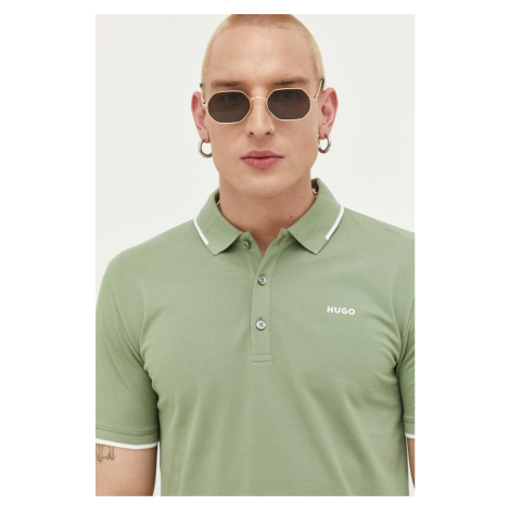Polo tričko HUGO pánsky, zelená farba, jednofarebný Hugo Boss