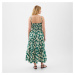 Šaty GAP Tiered Maxi Dress Green Floral