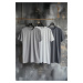 Trendyol Anthracite-Grey-White Regular/Normal Cut 3-Pack Basic 100% Cotton T-Shirt