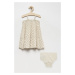 Dievčenské šaty GAP béžová farba, mini, áčkový strih