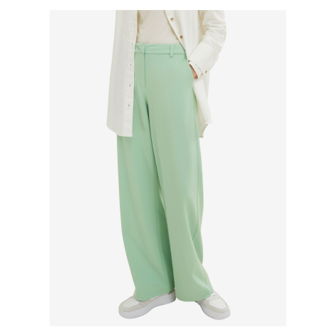 Svetlo zelené dámske široké nohavice Tom Tailor
