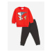 LC Waikiki Crew Neck Long Sleeve Snoopy Printed Baby Boy Sweatshirt and Tracksuit Bottom 2-Set