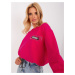 FUCHSIOVÁ CROP TOP MIKINA RV-BZ-8156.85-FUCHSIA