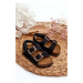 Children's sandals on a cork platform, Velcro fastening, black Rorria