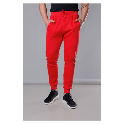 Červené pánske teplákové nohavice (68XW01-18) J.STYLE