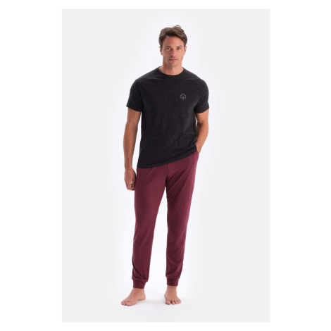 Dagi Black Short Sleeve Nopeli T-Shirt Trousers Pajamas Set