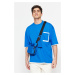 Trendyol Blue Oversize Pocket Color Blocked 100% Cotton T-Shirt