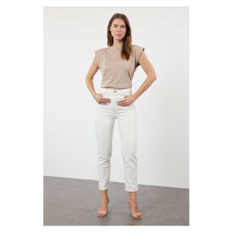 Trendyol White High Waist Mom Jean