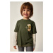 Detská bavlnená košeľa s dlhým rukávom Mayoral zelená farba, s potlačou