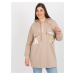 Beige hoodie in plus sizes