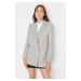 Trendyol Gray Regular Lined Double Breasted Closure Woven Blazer Jacket