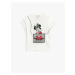 Koton Minnie Mouse T-Shirt - Printed Licensed Sequin Embroidered Short Sleeve Crew Neck