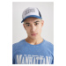 DEFACTO Men's Printed Woven Baseball Basketball Cap