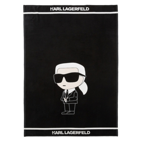 Karl Lagerfeld Plážová osuška 'Ikonik'  telová / čierna / biela