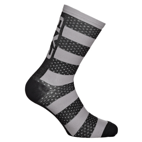 SIX2 Cyklistické ponožky klasické - LUXURY MERINO - šedá/čierna
