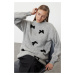 Trendyol Grey Bow Detailed Knitwear Sweater