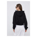 Mikina Calvin Klein Jeans dámska, čierna farba, s kapucňou, s potlačou