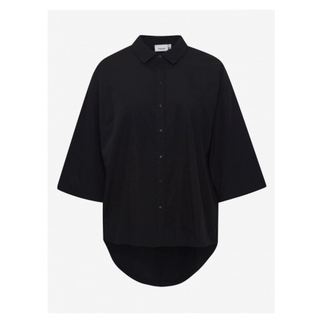 Black Shirt with Extended Back Fransa - Women