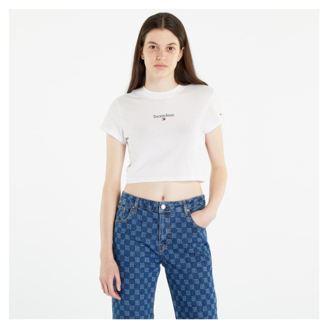 Tommy Jeans Essential Logo Cropped T-Shirt White Tommy Hilfiger