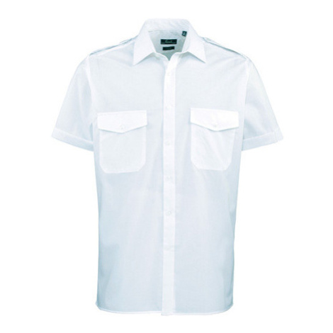 Premier Workwear Pánska pilotná košeľa s krátkym rukávom PR212 Light Blue -ca. Pantone 2708