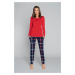 Izera women's pyjamas, long sleeves, long legs - red/print