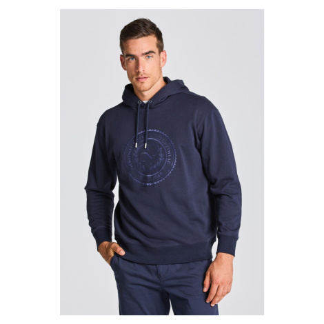 MIKINA GANT D2. MONOGRAM SWEAT HOODIE EVENING BLUE