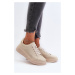 Women's leather sneakers on a beige Gatira platform