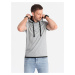 Ombre Casual men's cotton hooded t-shirt - grey melange