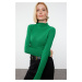 Trendyol Green Premium Yarn/Special Yarn Stand Collar Knitwear Sweater